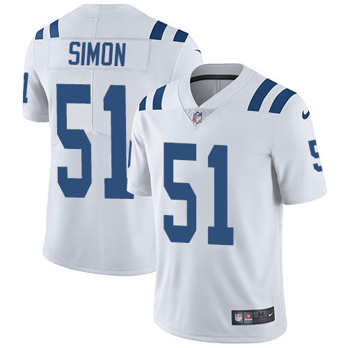 Nike Colts #51 John Simon White Men's Stitched NFL Vapor Untouchable Limited Jersey - Click Image to Close